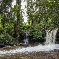 La piccola cascata in cima, dove la giungla si apre.